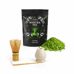 matcha set s BIO matcha čajom, bambusovou metličkou, stojanom a lyžičkou